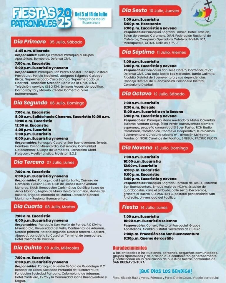 ¡Celebremos juntos las Fiestas Patronales de San Buenaventura 2025!