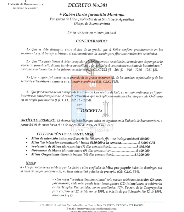 DECRETO 381 ARANCEL 2026