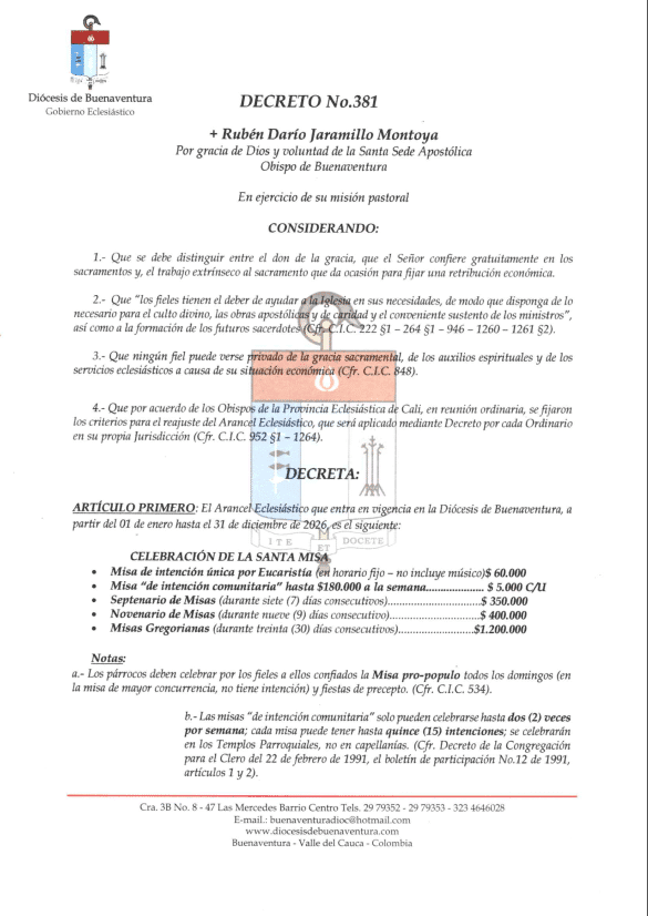 DECRETO 381 ARANCEL 2026