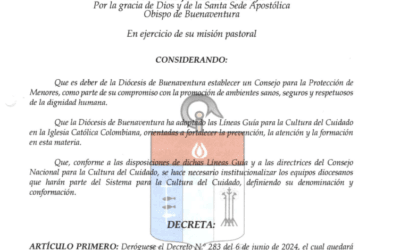 DECRETO 376 CONSEJO DIOCESANO PARA LA CULTURA DEL CUIDADO