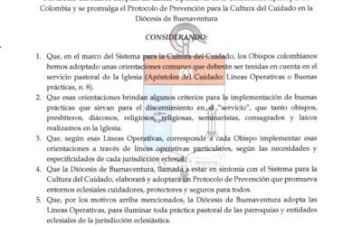 DECRETO 382 LINEAS OPERATIVAS PARA LA CULTURA DEL CUIDADO
