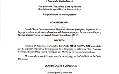 Decretos y Ratificacióin – Administración Apostólica Abril 2026