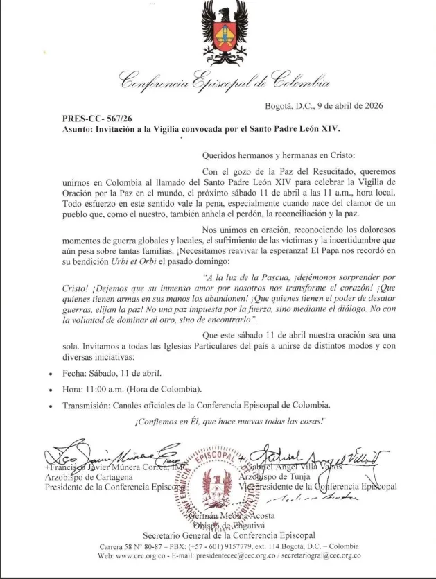 Invitación Vigilia Santo Padre León XIV