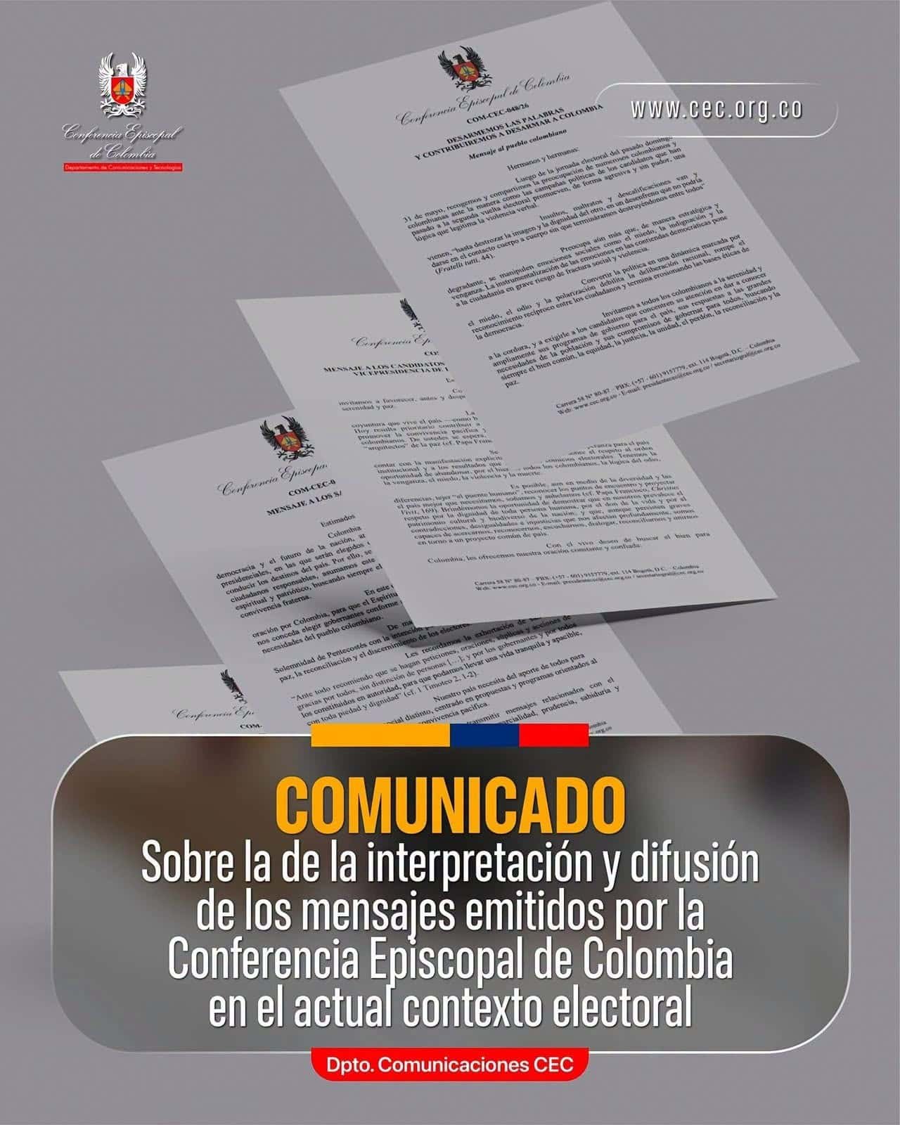 Precisiones sobre la interpretación y difusión de los mensajes de la Conferencia Episcopal en el contexto electoral