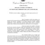 Comunicado de la Conferencia Episcopal Colombiana con motivo del terremoto