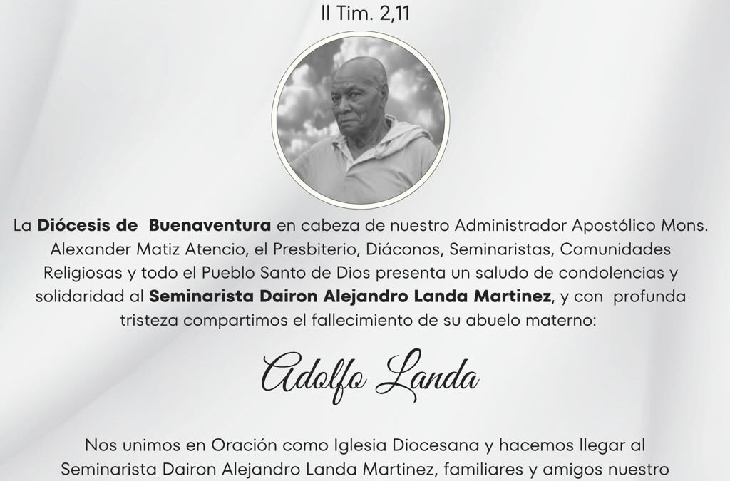 Nota de duelo por el señor Adolfo Landa Fecha: 22 de octubre de 2026